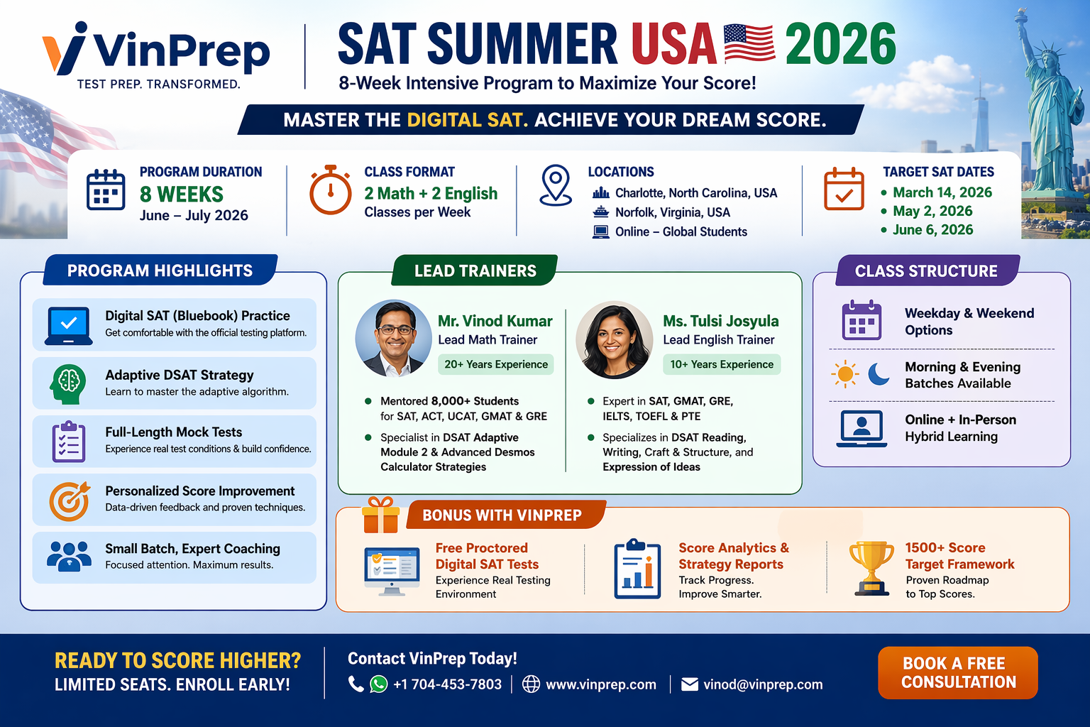 SAT Summer USA 2026 | PSAT & SAT Online Prep Course in USA