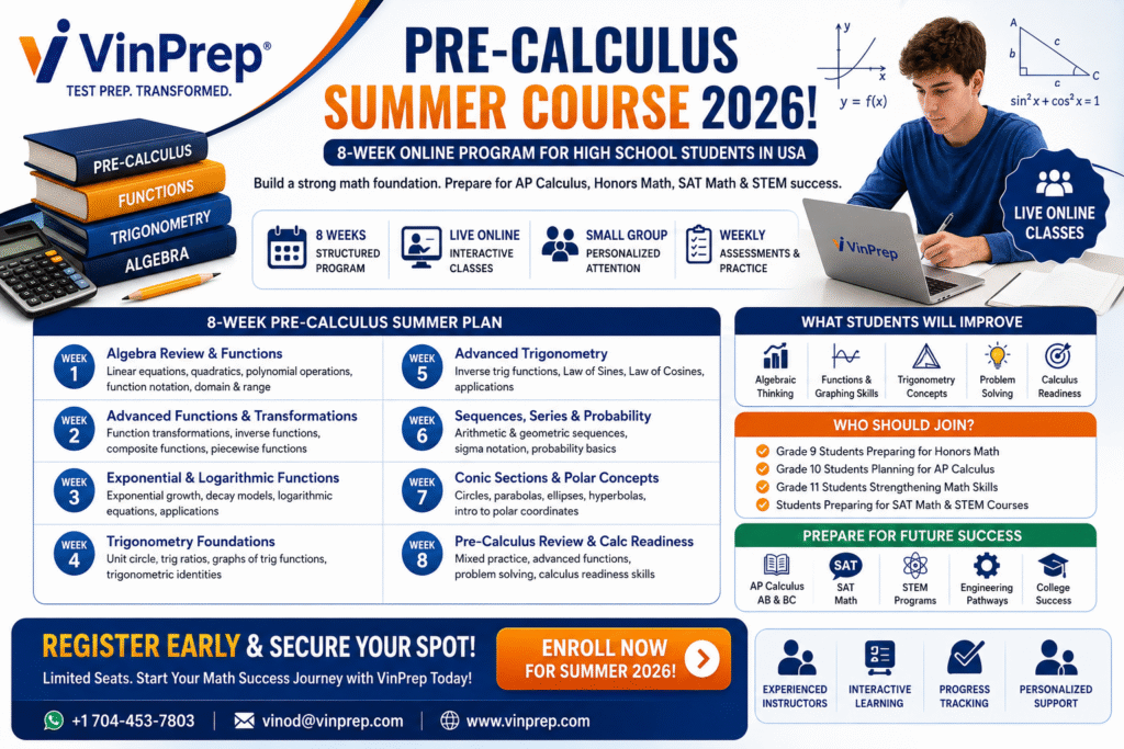 AP Pre Calculus Summer Course in USA 2026