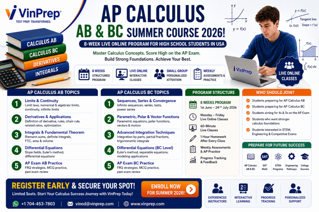 AP Calculus AB & BC Summer Course 2026 | VinPrep Grade 10-11